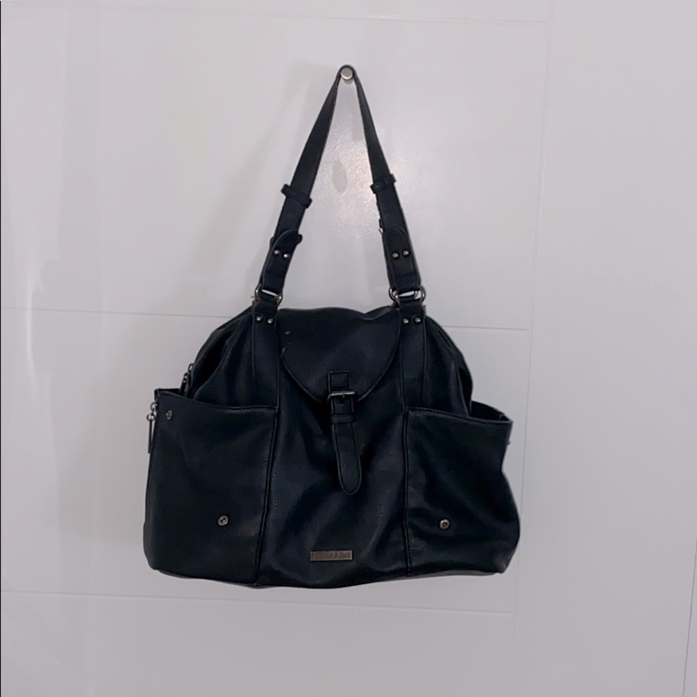 Black leather purse